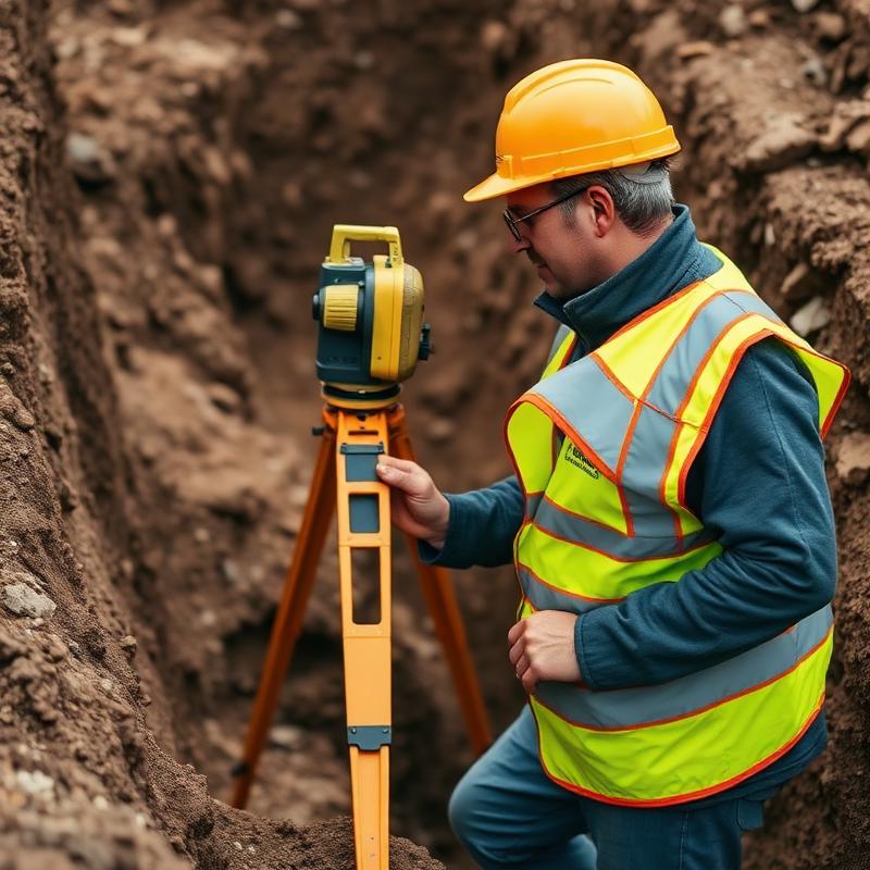 Surveying trench depth